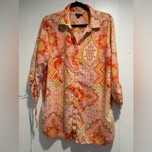 New Directions Multicolor Patterned Shirt